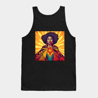 African Queen, Afro Superhero, Female Warrior, Black History Tank Top